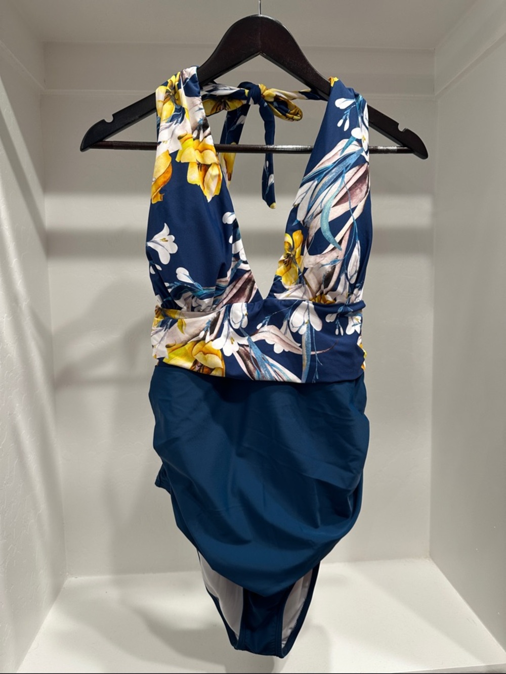 Cupshe NWT Blue Halter One-Piece Swimsuit